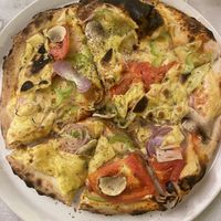 Vegan Pizza with Soy Cheese  at Sunset Fish Tavern-Pizzeria - Ψαροταβέρνα-Πιτσαρία Ηλιοβασίλεμα in Bouka