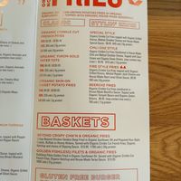 Menu - Fries at Next Level Veggie Grill in Denver