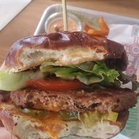 Jalapeno popper burger at Next Level Veggie Grill in Denver
