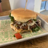 Another seasonal special… the Carne Asada burger (made with Meati!)   at Next Level Veggie Grill in Denver