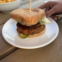 Black bean burger  at Next Level Veggie Grill in Denver