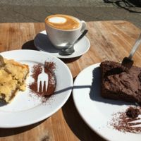 Sweets and cappuccino  at Freckles in Berlin