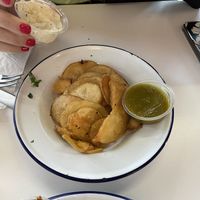 Homemade chips so good (avoid yogurt dip)  at Ingo's Tasty Food in Phoenix