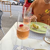 Complimentary champagne   at Vegan Bistró in Mallorca