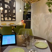 Tablet for viewing menu at Vegan Bistró in Mallorca