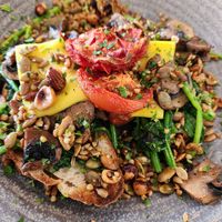 Vegan open toastie at Federal Diner in Wanaka