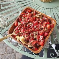 Waffle bowl with self selected toppings at Tjorvi‘s in Kiel