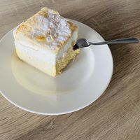 Vegan Creame Cake ("Kremsnita")  at Green Republic in Ljubljana