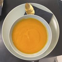 Pumpkin soup  at Green Republic in Ljubljana