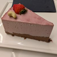 Raw strawberry cake at Hotel Ajdovec in Sevnica