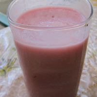 Soy smoothie with berries. at Honey and Spice in Pushkar