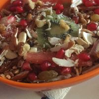 Vegan deluxe muesli breakfast  at Honey and Spice in Pushkar