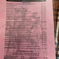 Breakfast Menu Dec 2019 at Honey and Spice in Pushkar