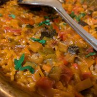 Vegan paella at Can Shelabi Restaurant in Cadaques