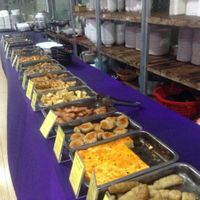 Buffet of dishes at Quan Am Lien Tho in Vung Tau