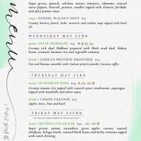 Menu at Green Box in Bridgetown