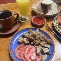 eggs replaced by tofu  at El Encuentro - Tigre in Cusco