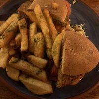 Burger with soy patty for 11 Sol  at El Encuentro - Tigre in Cusco