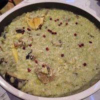 Edamame lemon risotto with pink peppercorns at Vegan Amore 蔬慕 in Taipei