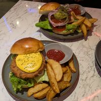 Vegan omnipork truffle cheeseburger and avocado vegan beef burger at Vegan Amore 蔬慕 in Taipei
