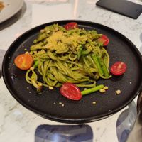Pasta with pesto at Vegan Amore 蔬慕 in Taipei