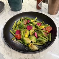 Roasted brussels sprouts and asparagus   at Vegan Amore 蔬慕 in Taipei