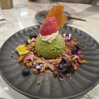 Vegan strawberry matcha tiramisu at Vegan Amore 蔬慕 in Taipei