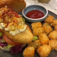 Fish burger  at Vegan Amore 蔬慕 in Taipei