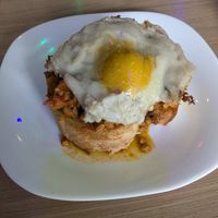 Pão com ovo especial at Caneca Café in Sao Paulo