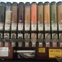 One part of the bulk section at Mandela Food Cooperative in Oakland
