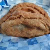 Aloo potato pie. It was served with tamarind sauce at Volcan Vegan in Morne Rouge