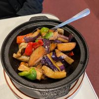 Cod clay pot  at Nature Vegetarian Restaurant in Oakland