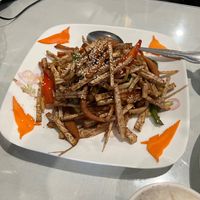 Shredded taro at Nature Vegetarian Restaurant in Oakland