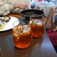 Ice tea drink with the noodle buffet at Peace kitchen in Helsinki