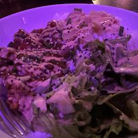 Daily special of boiled rice with vegetables and salad  at SHPANA in Tbilisi