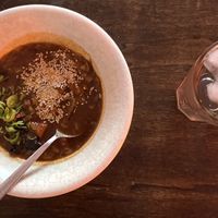 Spicy sour soup (Korean focused)  at SHPANA in Tbilisi