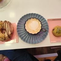 Kinder bueno doughnut and pistachio filled cookie at Divina Berlina in Tenerife