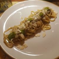 Second course, linguini pasta at I Morgante Bottegabistro in Agrigento