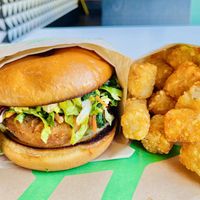Crispy chickun deluxe w/ kale slaw  at Hart House - Sepulveda in Los Angeles