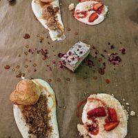 Heaven's 7 sense Menü Special im Mai Dessert at Heaven's Kitchen in Stuttgart