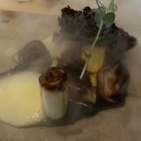 Lauch in Misobutter mit Pilzen und Kartoffel.   at Heaven's Kitchen in Stuttgart