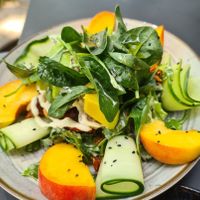 Tiny salad as a main course at Heaven's Kitchen in Stuttgart