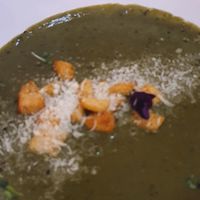 creamy spinach soup at Pink Lettuce in Chester