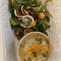 Mac and cheese with salad   at Pink Lettuce in Chester