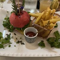 Pink burger   at Pink Lettuce in Chester