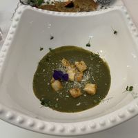 Spinach soup   at Pink Lettuce in Chester
