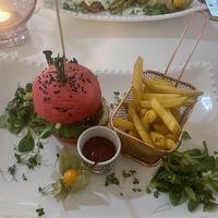 Pink lettuce burger   at Pink Lettuce in Chester