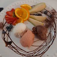 Ice cream and fruit at Pink Lettuce in Chester