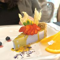 Blue Spirulina cheesecake 🍰  at Pink Lettuce in Chester