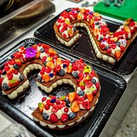 Vegan number cake available on order for birthdays! at Jonathan Le Pâtissier in Nice